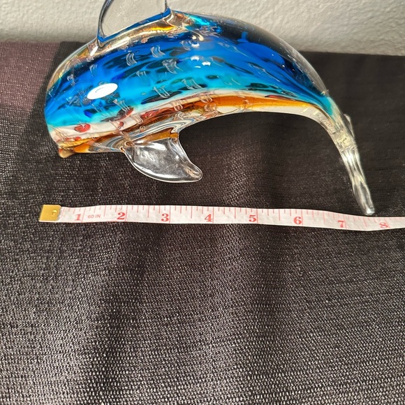 Beautiful Murano Style Blown Glass Dolphin With Vivid Colour - Picture 9 of 9